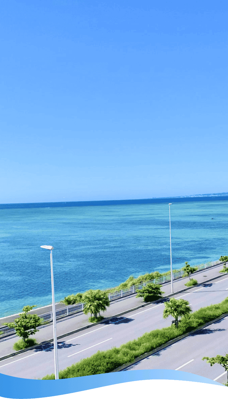 那覇の海と道路